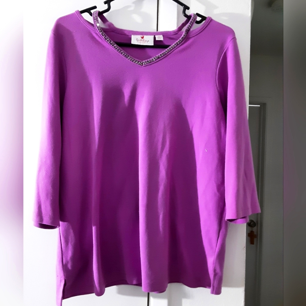 Purple long sleeve shirt with bling detail🌠5 for $20🌠